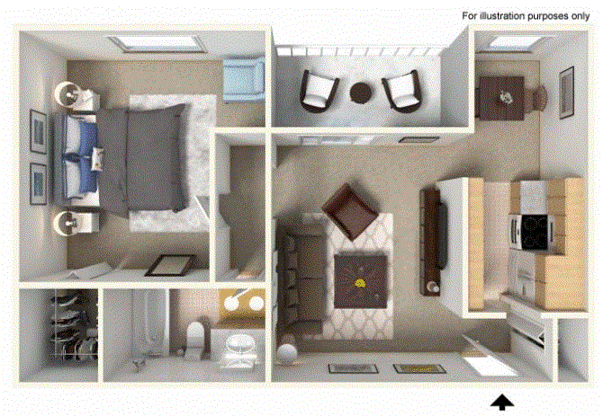 1 bedroom floor plan 675 sq ft